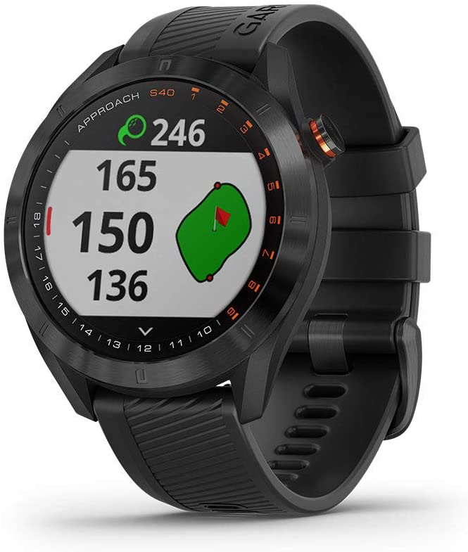 Garmin - Approach S40 Stylish Lightweight GPS Golf Smartwatch, Black