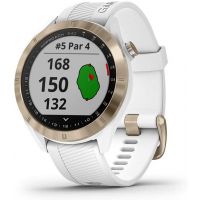 Garmin - Approach S40 Stylish Lightweight GPS Golf Smartwatch, White/Light Gold