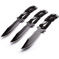 SOG - 3 Pack Balanced Throwing Knives Set w/ Paracord Knife Handles and Professional Throwing Knife Sheath