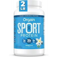Orgain - Organic Sport Vegan, Gluten Free, Dairy Free Protein Powder - Vanilla  (2.01 LB)