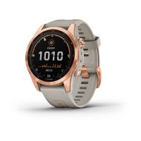 Garmin - Fenix 7S Solar Edition, Rugged Adventure Bluetooth Touchscreen Smartwatch, Rose Gold with Light Sand Band