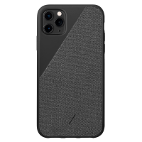 Native Union Clic Canvas Case - Crafted with Premium Woven Fabric Cover Slim and Lightwieght with Form-Fitting Protection - Compatible with iPhone 11 Pro Max (Black)