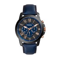 Fossil Men's Blue Grant Stainless Steel Chronograph Quartz Watch