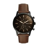 Fossil Men's Townsman 44mm Chronograph Brown Leather Watch