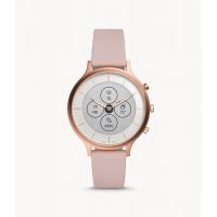 Fossil Women's 42MM Charter HR Heart Rate Rose Gold Stainless Steel and Silicone Hybrid HR Smart Watch